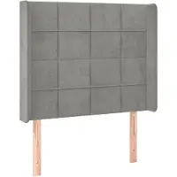 vidaXL Tête de lit avec oreilles gris clair 83x16x118/128 cm velours