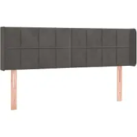 vidaXL Tête de lit avec oreilles gris foncé 147x16x78/88 cm velours