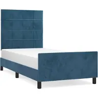 vidaXL Cadre de lit sans matelas bleu foncé 90x190 cm velours