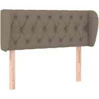 vidaXL Tête de lit avec oreilles taupe 103x23x78/88 cm Tissu