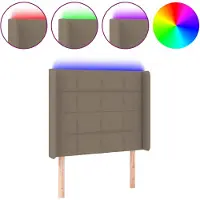 vidaXL Tête de lit LED Taupe 103x16x118/128 cm Tissu