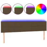 vidaXL Tête de lit LED brun foncé 200x5x78/88 cm Tissu