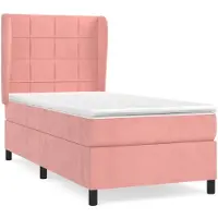vidaXL Lit boxspring avec matelas rose 80x200 cm velours