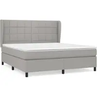 vidaXL Lit boxspring avec matelas gris clair 160x200 cm Tissu