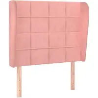 vidaXL Tête de lit avec oreilles rose 103x23x118/128 cm velours