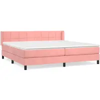 vidaXL Lit boxspring avec matelas rose 200x200 cm velours