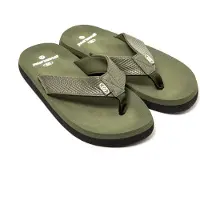 Brasileras Claquettes / Tongs 'Puff' vert foncé