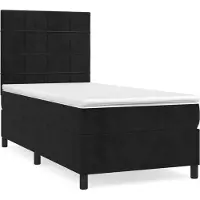 vidaXL Lit boxspring avec matelas noir 80x200 cm velours