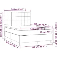 vidaXL Lit boxspring avec matelas rose 140x200 cm velours