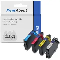 PrintAbout Cartouche compatible pour Epson 18XL (T1816) - 4 couleurs - Grande capacité - Multipack