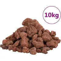 vidaXL Roches volcaniques 10 kg rouge 1-2 cm