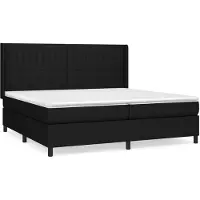 vidaXL Lit boxspring avec matelas noir 200x200 cm tissu