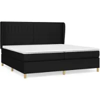 vidaXL Lit boxspring avec matelas noir 200x200 cm tissu