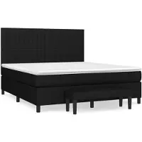 vidaXL Lit boxspring avec matelas noir 160x200 cm Tissu
