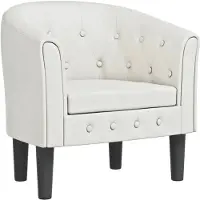 vidaXL Chaise cabriolet blanc similicuir