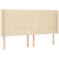 vidaXL Tête de lit avec oreilles Crème 183x16x118/128 cm Tissu