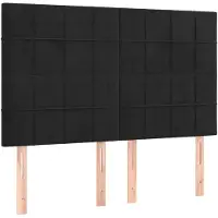 vidaXL Têtes de lit 4 pcs. noir 72x5x78/88 cm velours