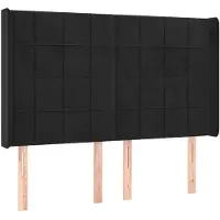 vidaXL Tête de lit avec oreilles noir 147x16x118/128 cm velours