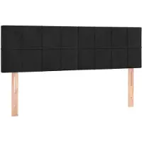 vidaXL Têtes de lit 2 pcs. noir 72x5x78/88 cm velours