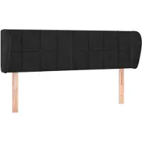 vidaXL Tête de lit avec oreilles Noir 147x23x78/88 cm Velours