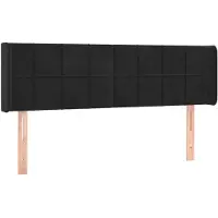 vidaXL Tête de lit avec oreilles noir 147x16x78/88 cm velours