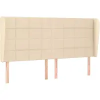 vidaXL Tête de lit avec oreilles Crème 183x23x118/128 cm Tissu