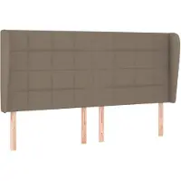 vidaXL Tête de lit avec oreilles taupe 183x23x118/128 cm Tissu