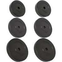 vidaXL Disques d'haltères 6 pcs. 30 kg ciment