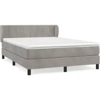 vidaXL Lit boxspring avec matelas gris clair 140x200 cm velours
