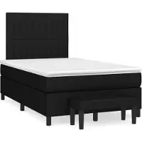 vidaXL Lit boxspring avec matelas noir 120x200 cm Tissu