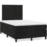 vidaXL Lit boxspring avec matelas noir 120x200 cm velours
