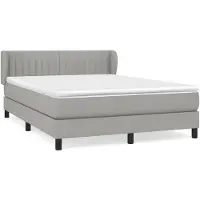 vidaXL Lit boxspring avec matelas gris clair 140x190 cm Tissu