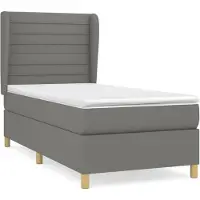 vidaXL Lit boxspring avec matelas gris foncé 80x200 cm Tissu