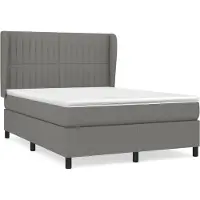 vidaXL Lit boxspring avec matelas gris foncé 140x190 cm Tissu