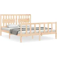 vidaXL Lit en bois massif sans matelas 160x200 cm pin