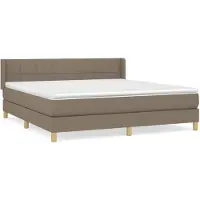 vidaXL Lit boxspring avec matelas Taupe 180x200 cm Tissu