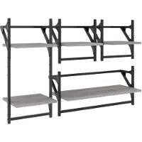 vidaXL Ensemble d'étagères murales avec barres 4 pcs sonoma gris
