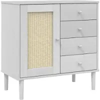 vidaXL Sideboard SENJA aspect rotin blanc 80x40x80 cm bois de pin