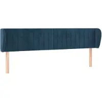 vidaXL Tête de lit avec oreilles bleu foncé 163x23x78/88 cm velours