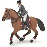 Papo 51561 Cheval de comp tition avec cavalier, Figurine POULAINS ET PONEYS, multicolore
