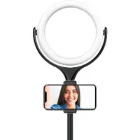 Xqisit Lampe annulaire à LED 8" avec pied de table 40cm
