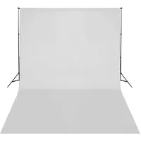 vidaXL Support de fond télescopique et toile de fond blanc 3x5 m