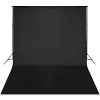 vidaXL Système de support de toile de fond 500 x 300 cm Noir