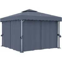 vidaXL Pavillon avec rideau 3x3 m Anthracite Aluminium