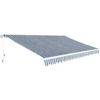 vidaXL Store banne 500 cm bleu/blanc
