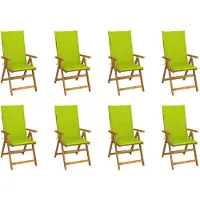 vidaXL 3075065, Terrasse, Siège rembourré, Acacia, Vert, Polyester, 570 mm