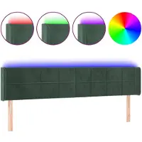vidaXL Tête de lit LED vert foncé 183x16x78/88 cm velours