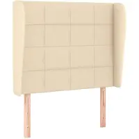 vidaXL Tête de lit avec oreilles Crème 103x23x118/128 cm Tissu