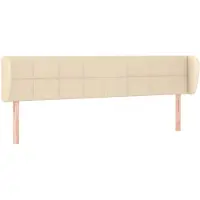 vidaXL Tête de lit avec oreilles Crème 203x23x78/88 cm Tissu