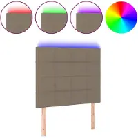 vidaXL Tête de lit LED Taupe 100x5x118/128 cm Tissu